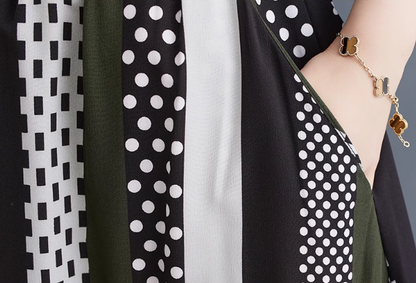 Korean Style Color Matching Versatile Slim Casual Wide Pants Skirt 韓版時尚拼色百搭顯瘦大尺碼休閒九分寬褲裙