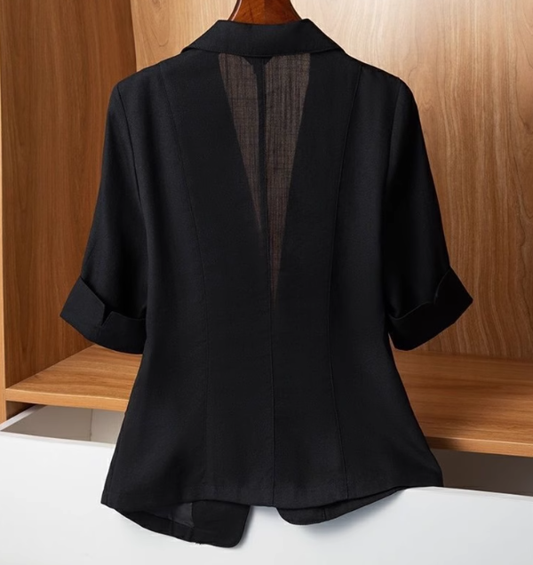 Slim Fit Short Sleeve Thin Blazer 休閒修身顯瘦短袖薄款小西裝外套上衣