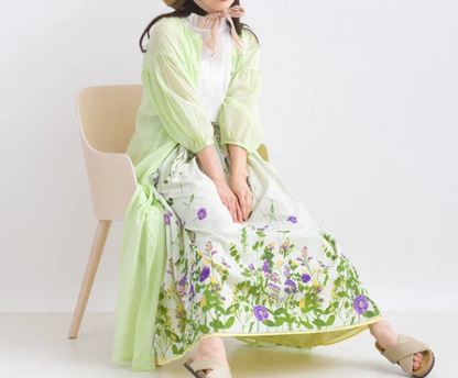 Reversible Cotton Voile Skirt 雙面棉巴里紗花卉印花半身裙
