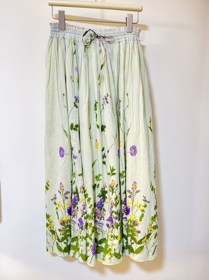 Reversible Cotton Voile Skirt 雙面棉巴里紗花卉印花半身裙